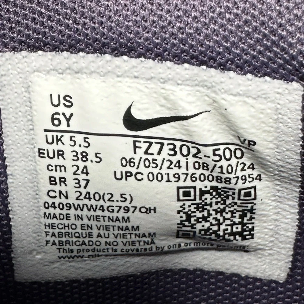 Nike Sabrina 2 KC Basketball Shoes GS Size 6Y Purple Broken Records FV7302-500